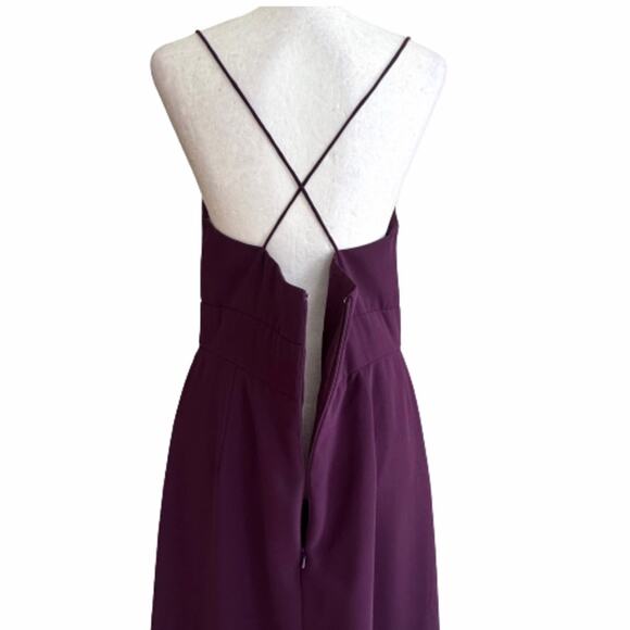 After Six Aubergine Spaghetti Strap Pleated Pocket Formal Dress 1514 Size 14 NEW - Picture 7 of 14